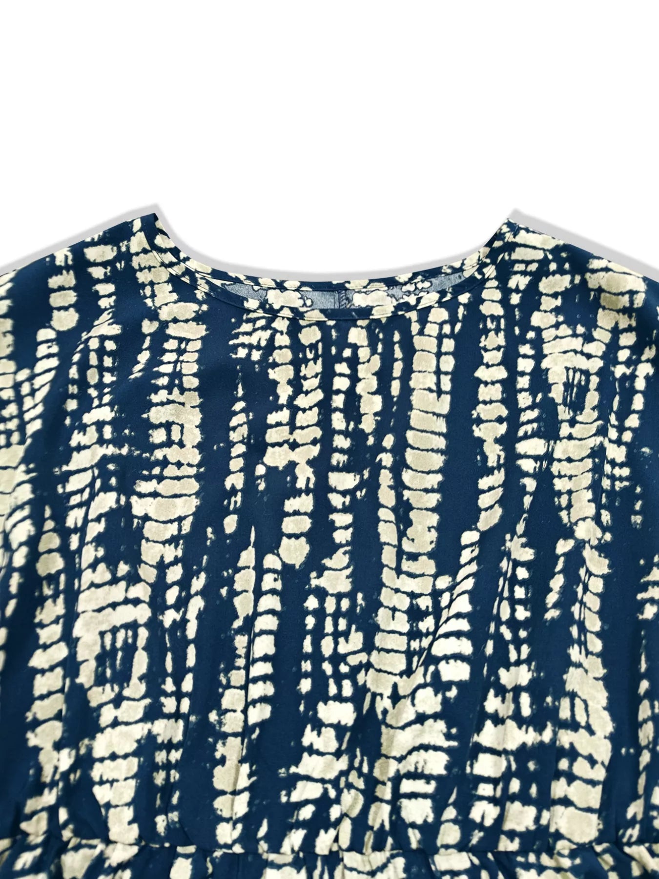 Plus Size Printed Long Sleeve Ruffle Hem Mini Dress - Image 5