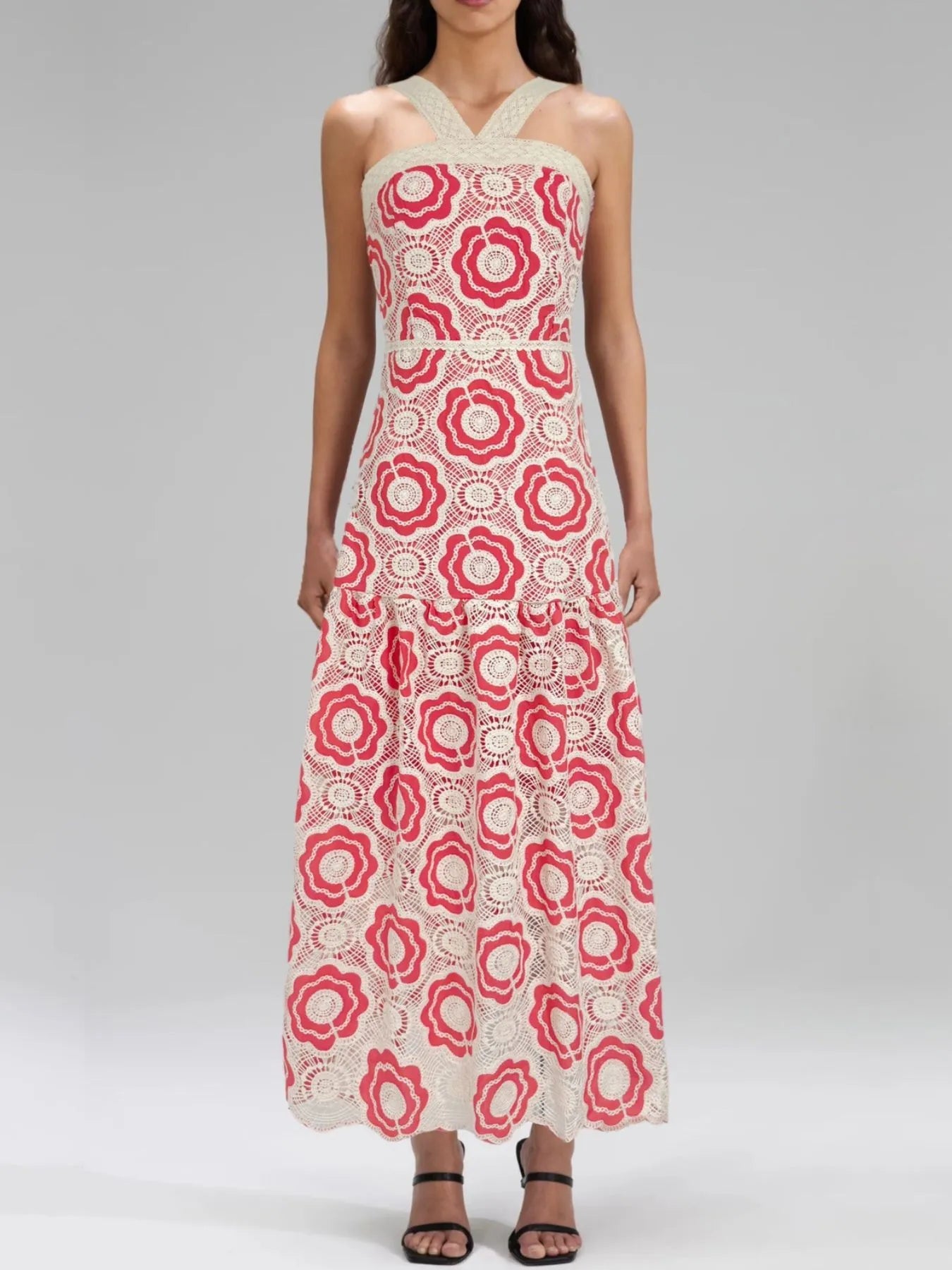 Lace Sleeveless Tiered Midi Dress - Image 23