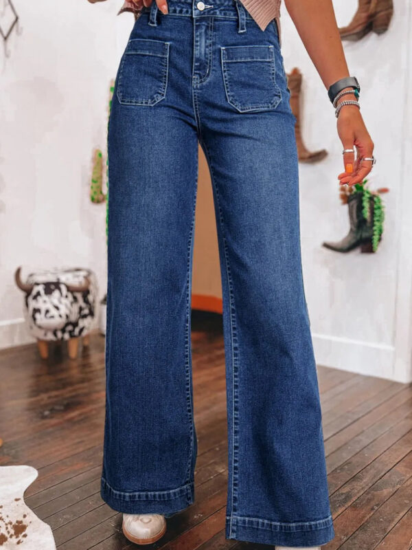 minbolu Relaxed Fit High Waist Jeans Medium Denim