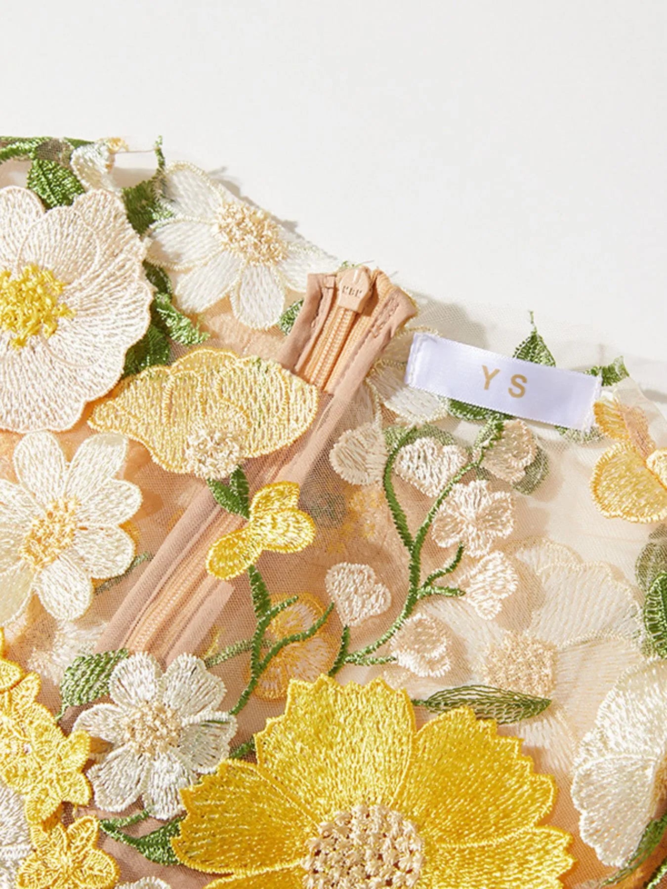Floral Embroidered Mesh Long Sleeve Midi Dress - Image 27
