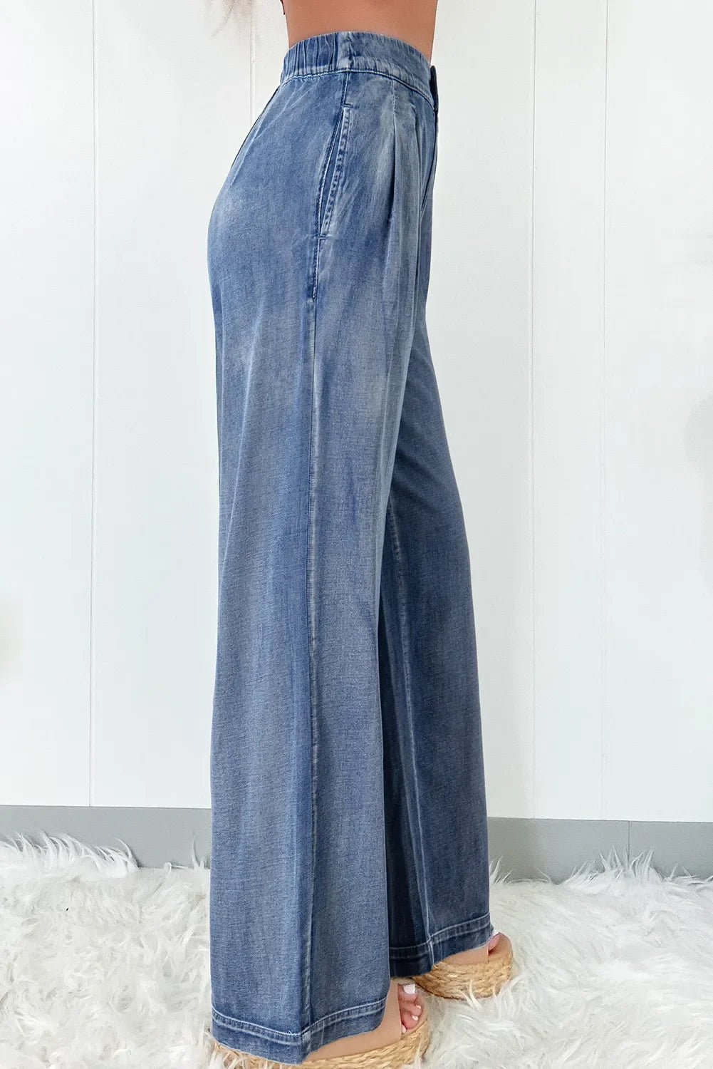 Trendy High Waist Wide Leg Jeans - Image 2